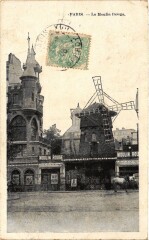 Carte postale ancienne Le Moulin Rouge
                                                                     à Paris 18e
                                