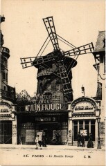 Carte postale ancienne Le Moulin Rouge
                                                                     à Paris 18e
                                