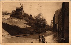 Carte postale ancienne Moulin de la Galette - Rue Lepic
                                                                     à Paris 18e
                                