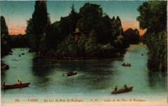 Carte postale ancienne Le Lac du Bois de Boulogne
                                                                     à Paris 16e
                                