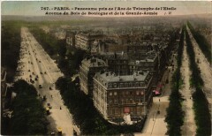 Panorama pris de l'Arc de Triomphe de l'Etoile  Avenue du Bois de Boulogne et de la Grande-Armée à Paris 16e