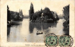 Carte postale ancienne Le Lac du Bois de Boulogne
                                                                     à Paris 16e
                                