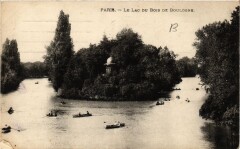 Carte postale ancienne Le Lac du Bois de Boulogne
                                                                     à Paris 16e
                                
