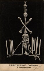 Carte postale ancienne Montmartre - Cabaret du Néant - Lampadaire funéraire
                                                                     à Paris 18e
                                