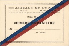 Clermont-Ferrand Amicale du Droit - Small Card -
																					63000 Clermont-Ferrand
																			