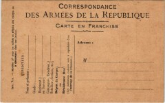 Correspondance des Armees de la republique - Carte en Franchise