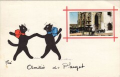 Fontaine Scene with Cats