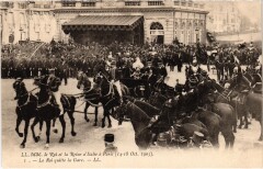 1903 Roi et reine d'Italie a Paris quitte la gare Royalty -
													75 Paris
												