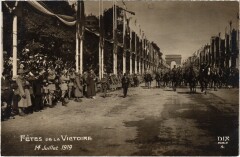 Paris Fetes de la Victoire 14 Juillet 1919 carte photo