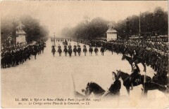 1903 Roi et reine d'Italie a Paris Place de la Concorde Royalty