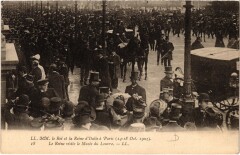 1903 Roi et reine d'Italie a Paris Musee du Louvre Royalty