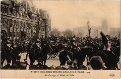 1914 Paris Hotel de Ville Cortege British Royalty -
													75 Paris
												