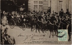 Carte postale ancienne Visite de Sa Majesté Alphonse XIII à Paris - Gare du Bois de Boulogne - La Voiture Présidentielle
                                                                     à Paris 16e
                                