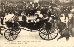 1903 Roi et reine d'Italie a Paris quitte la gare Royalty -
													75 Paris
												