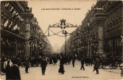 Les Souverains d'Italie a Paris Avenue de l'Opera Royalty