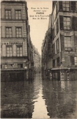 Inondations 1910 Paris Quai de la Tournelle Rue de Bievre