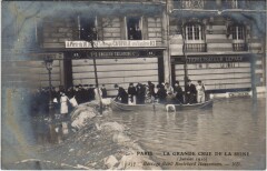 Inondations 1910 Paris Boulevard Haussmann Barrage