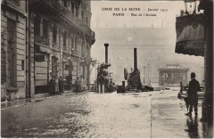 Inondations 1910 Paris Rue de l'Arcade pompiers, firefighters