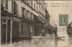 Carte postale ancienne Paris 7e - Inondations - Rue Surcouf 
                                                                     à Paris
                                