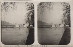Inondations 1910 Paris carte photo Pont de Solferino
