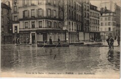 Inondations 1910 Paris Quai Montebello