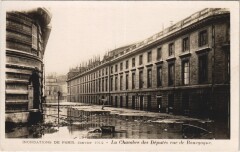 Inondations 1910 Paris Rue de Bourgogne Chambre des Deputes