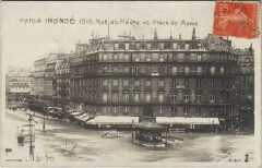 Inondations 1910 Paris Rue du Havre Place de Rome