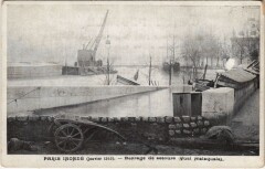 Inondations 1910 Paris Quai Malaquais Barrage de secours