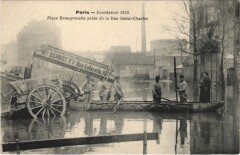 Inondations 1910 Paris Rue Saint-Charles place Beaugrenelle