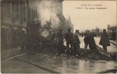 Inondations 1910 Paris pompiers firefighters une pompe