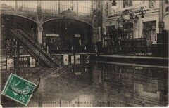 Carte postale ancienne Inondations de 1910 - Gare d'Orléans du Quai d'Orsay
                                                                     à Paris 13e
                                