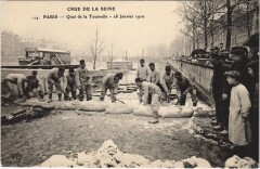 Inondations 1910 Paris Quai de la Tournelle
