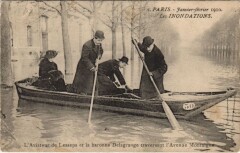 Inondations 1910 Paris Aviateur de Lessepas sauvetage