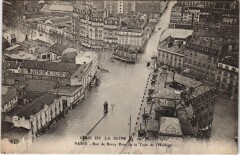 Crue de la Seine - 29 Janvier 1910 - Rue de Bercy Prise de la Tour de l'Horloge à Paris 12e