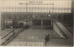 Carte postale ancienne Crue de la Seine - Intérieur de la Gare d'Austerlitz, vue prise du Métro
                                                                     à Paris 13e
                                