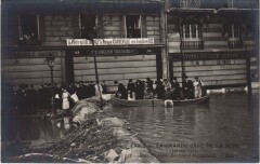 Inondations 1910 Paris Boulevard Haussmann Barrage