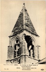 Militaire - Le clocher de Barcy apres le bombardement à Barcy