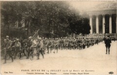 Paris Revue du 14 Juillet 1918 Italian Troops Rue Royale