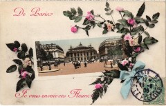 Carte postale ancienne De Paris je vous envoie ces fleurs - Le Trocadéro
                                                                     à Paris 7e
                                