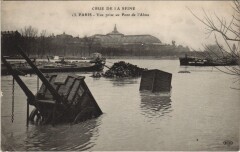 Inondations 1910 Paris Vue prise au pont de l'Alma