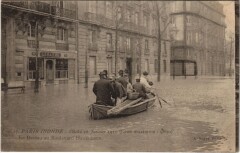 Inondations 1910 Paris Boulevard Haussmann