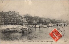 Inondations 1910 Paris Quai du Louvre
