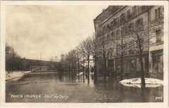 Carte postale ancienne Paris inondé - Boulevard de Bercy
                                                                     à Paris 12e
                                