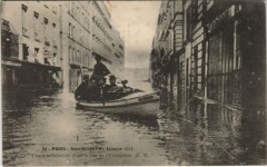 Inondations 1910 Paris Rue de l'universite