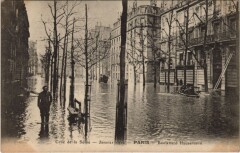 Inondations 1910 Paris Boulevard Haussmann