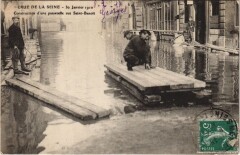 Inondations 1910 Paris Rue Saint-Benoit Passerelle