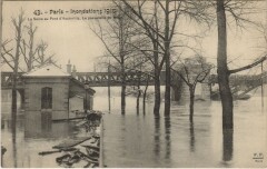 Inondations 1910 Paris Pont d'Austerlitz Passerelle du metro