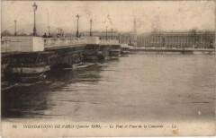 Inondations 1910 Paris pont et Place de la Concorde