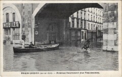 Paris Inondé (janvier 1910) - Avenue Daumesnil (rue Traversière) à Paris 12e