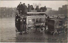 Inondations 1910 Paris Esplanade des Invalides Omnibus